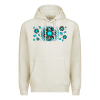 Oatmeal Heather turquoise gemstone sunflower Premium Hoodie - JahusDesignShop