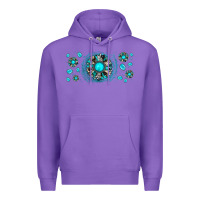 Purple turquoise gemstone sunflower Premium Hoodie - JahusDesignShop