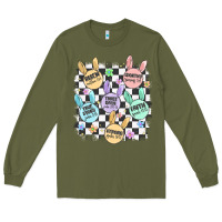 Army Green easter bunny candy Long Sleeve Tee - MaliasSmallBusiness