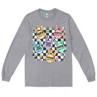Heather Grey easter bunny candy Long Sleeve Tee - MaliasSmallBusiness