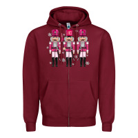 Burgundy Pink nutcrackers Zipper Hoodie - MaliasSmallBusiness