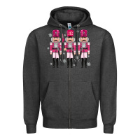 Charcoal Heather Pink nutcrackers Zipper Hoodie - MaliasSmallBusiness