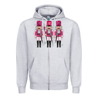Heather Grey Pink nutcrackers Zipper Hoodie - MaliasSmallBusiness