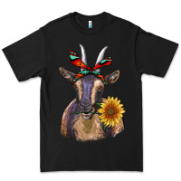 Black sunflower aztec ribbon goat Premium Tee - RanaPortraitStore