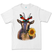 White sunflower aztec ribbon goat Premium Tee - RanaPortraitStore