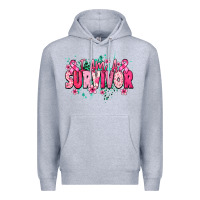 Heather Grey i am a survivor Premium Hoodie - NancyCooperArtShop