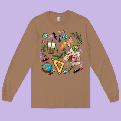 Teacher Tools Long Sleeve Tee Designed By Maliassmallbusiness