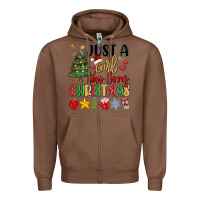 Chestnut just a girl who loves christmas Zipper Hoodie - MaliasSmallBusiness