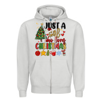 Dove Grey just a girl who loves christmas Zipper Hoodie - MaliasSmallBusiness