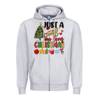 Heather Grey just a girl who loves christmas Zipper Hoodie - MaliasSmallBusiness