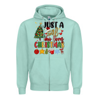 Seafoam just a girl who loves christmas Zipper Hoodie - MaliasSmallBusiness