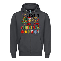 Smoke just a girl who loves christmas Zipper Hoodie - MaliasSmallBusiness