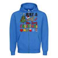 True Royal just a girl who loves christmas Zipper Hoodie - MaliasSmallBusiness