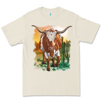 Bone longhorn cow with desert background Premium Tee - RanaPortraitStore