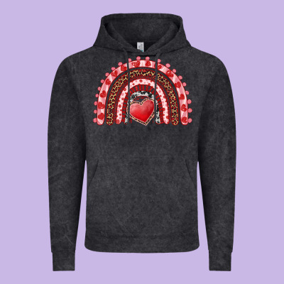 Valentines Day Rainbow With Heart Vintage Hoodie Designed By Ranaportraitstore