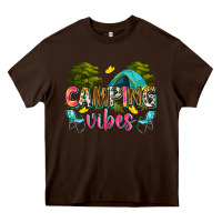 Chocolate Brown camping vibes Heavy Core Tee - Zillion Design Studio