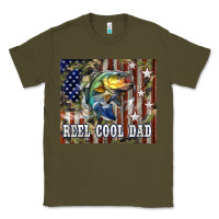 Army Green Western Reel Cool Dad Bass Classic Tee - LillyAllenDesigns