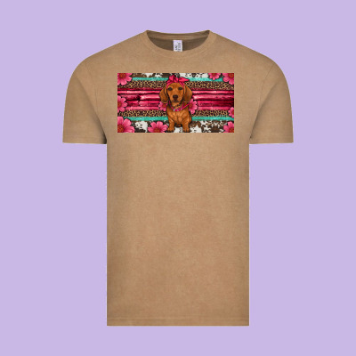 Dachshund Puppy License Plate Vintage Tee Designed By Artiststas