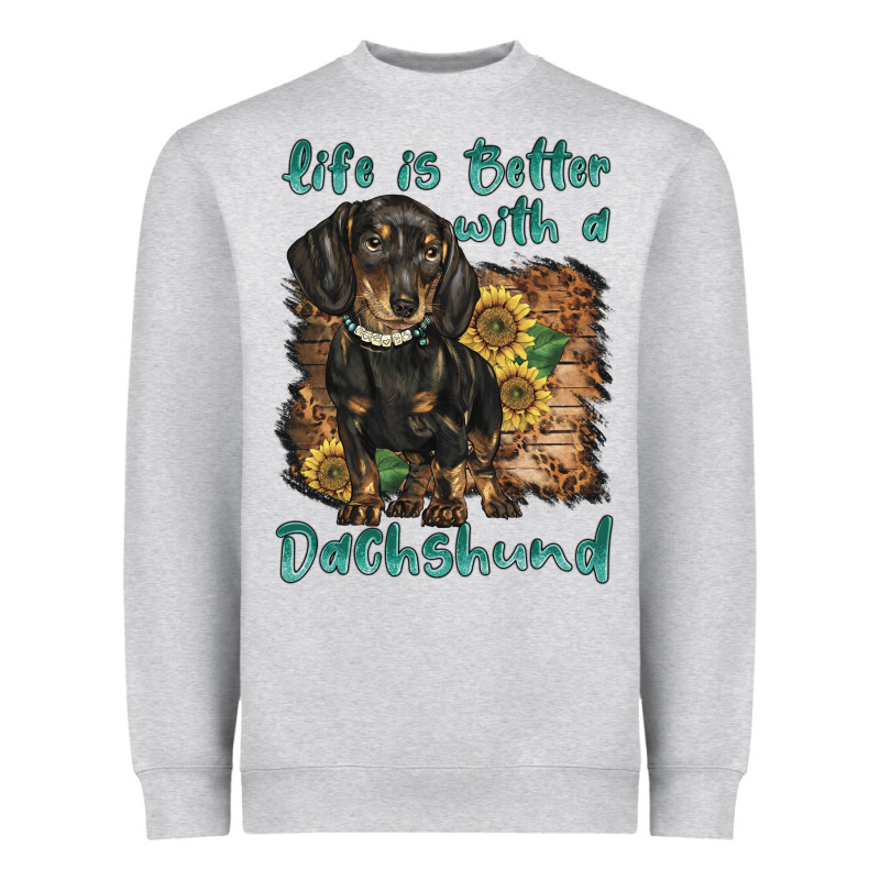 Life Is Better With A Dachshund Heavyweight Sweatshirt by BarkalooDesign | Teevron