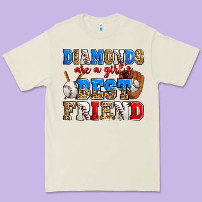 Diamonds Are A Girl's Best Friend Baseball Premium Tee Designed By Zillion Design Studio