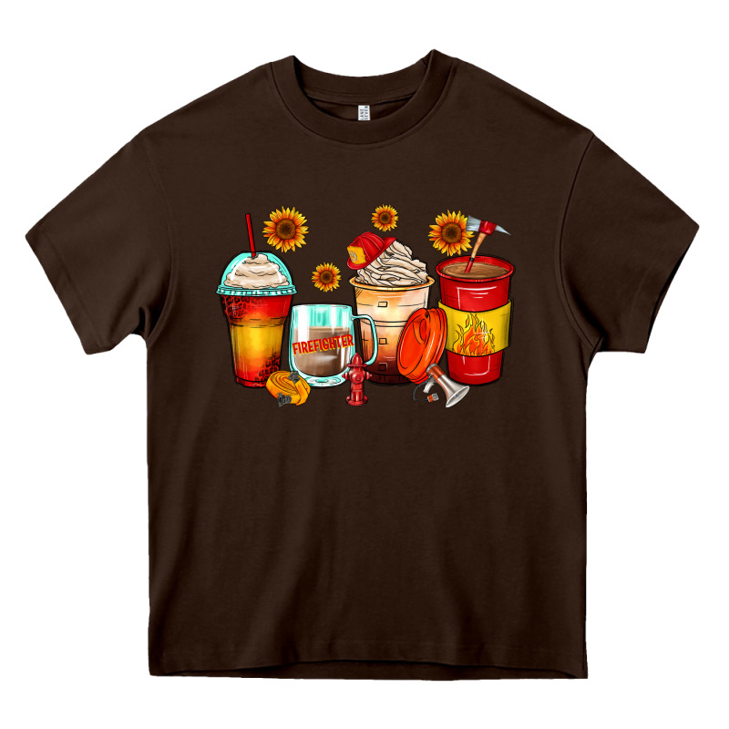 Firefighter Coffee Cups Heavy Core Tee by Zillion Design Studio | Teevron