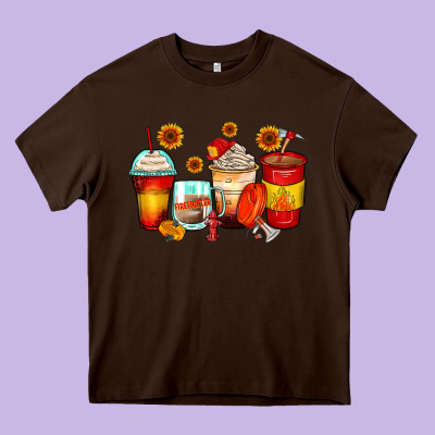 Firefighter Coffee Cups Heavy Core Tee Designed By Zillion Design Studio