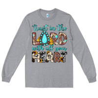 Heather Grey trust in the lord with all your heart Long Sleeve Tee - JahusDesignShop