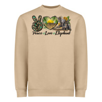 Mushroom Peace Love Elephant Heavyweight Sweatshirt - LillyAllenDesigns