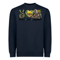 Navy Peace Love Elephant Heavyweight Sweatshirt - LillyAllenDesigns