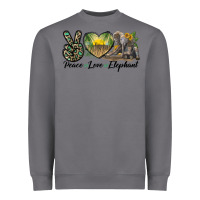 Storm Peace Love Elephant Heavyweight Sweatshirt - LillyAllenDesigns