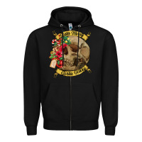 Black Sorta merry sorta scary skull Zipper Hoodie - NancyCooperArtShop