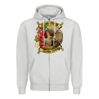 Dove Grey Sorta merry sorta scary skull Zipper Hoodie - NancyCooperArtShop