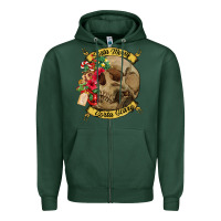 Sports Green Sorta merry sorta scary skull Zipper Hoodie - NancyCooperArtShop