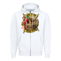 White Sorta merry sorta scary skull Zipper Hoodie - NancyCooperArtShop