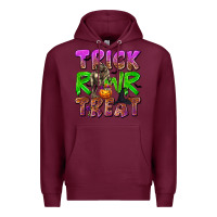 Burgundy Trick Rawr Treat Premium Hoodie - texasbilliewilder