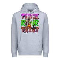 Heather Grey Trick Rawr Treat Premium Hoodie - texasbilliewilder