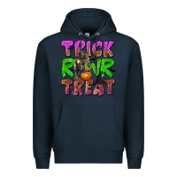 Navy Trick Rawr Treat Premium Hoodie - texasbilliewilder
