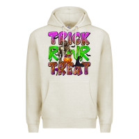 Oatmeal Heather Trick Rawr Treat Premium Hoodie - texasbilliewilder