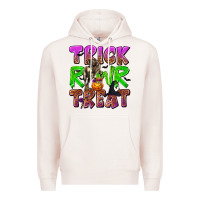 Pale Pink Trick Rawr Treat Premium Hoodie - texasbilliewilder