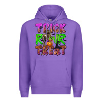 Purple Trick Rawr Treat Premium Hoodie - texasbilliewilder
