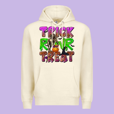 Trick Rawr Treat Premium Hoodie Designed By Texasbilliewilder