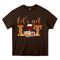 Chocolate Brown let's get lit candles Heavy Core Tee - BarkalooDesign