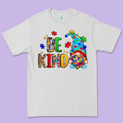 Be Kind Autism Gnome Premium Tee Designed By Zillion Design Studio