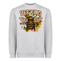 Heather Grey bee kind Heavyweight Sweatshirt - NancyCooperArtShop