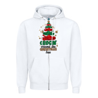 White crocin around the christmas tree Zipper Hoodie - MaliasSmallBusiness