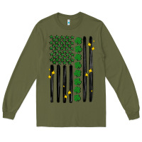 Army Green shamrock usa flag Long Sleeve Tee - MaliasSmallBusiness