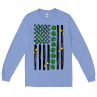 Colony Blue shamrock usa flag Long Sleeve Tee - MaliasSmallBusiness