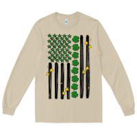 Mushroom shamrock usa flag Long Sleeve Tee - MaliasSmallBusiness