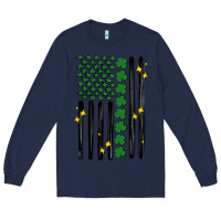 Navy shamrock usa flag Long Sleeve Tee - MaliasSmallBusiness