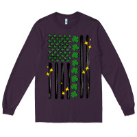 Plum shamrock usa flag Long Sleeve Tee - MaliasSmallBusiness
